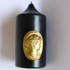 Pink or black Cire Trudon pillar candles with cameo