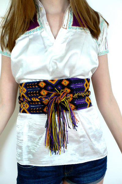 FTWWL Bright Multicolor Cotton Fringe Woven Belt FTWWL Bright Multicolor Cotton Fringe Woven Belt main image 4