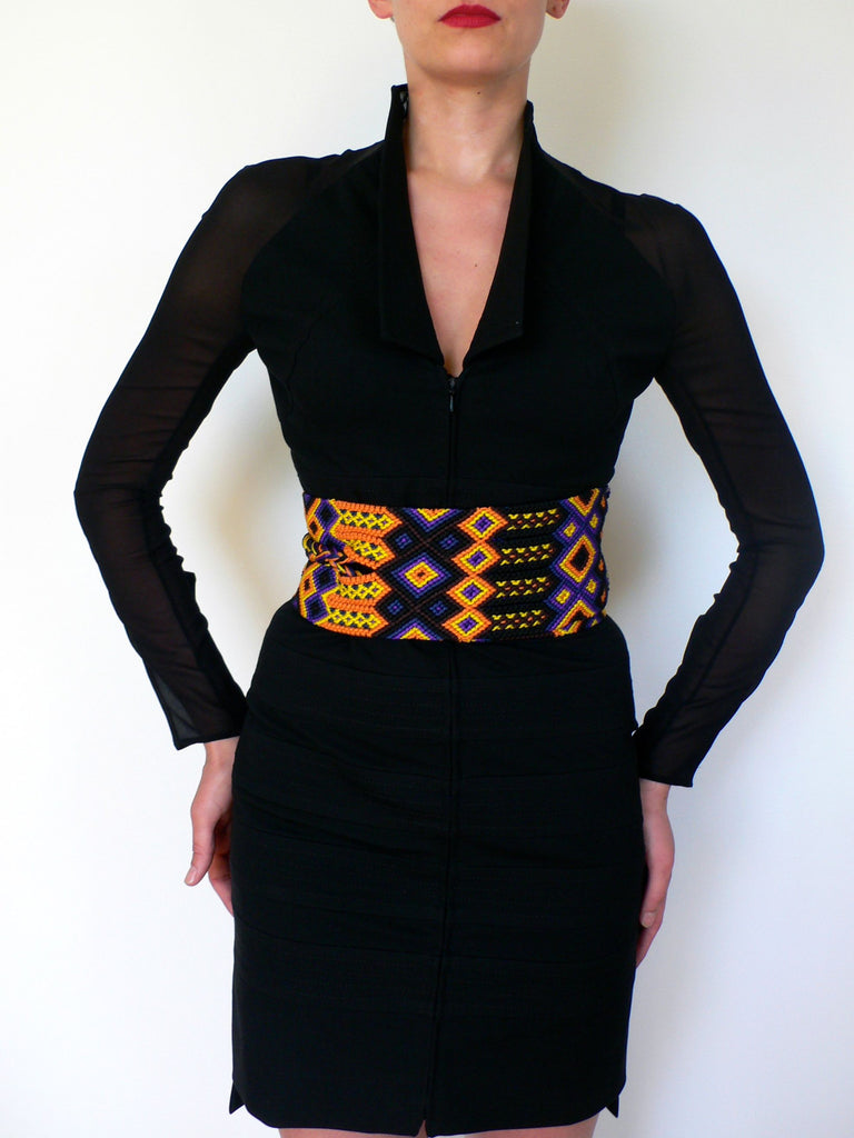 Multicolored cotton woven belt