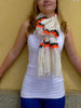Red/Raspberry  and white striped handmade in Ethiopia scarf