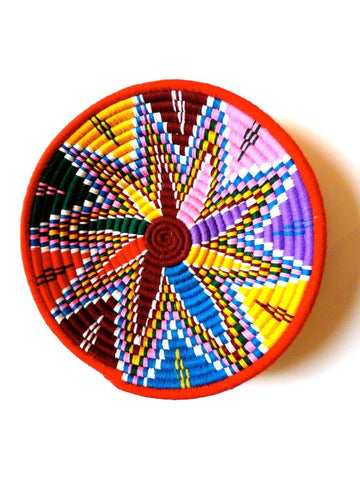 Pink,red  green and blue handwoven basket from Labilela Pink,red  green and blue handwoven basket from Labilela