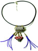 Ethiopian metal trinket necklace with embroidered heart