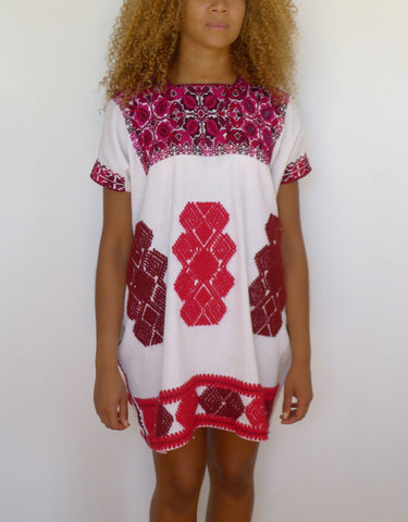 Pink/Red Cross Stitch Dresses Pink/Red Cross Stitch Dresses