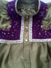 Khaki Traditional vintage satin blouse