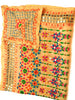 Yellow,Orange,green.. scarf with Traditional Indian embroidery