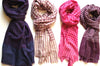 Pink Vichy check cashmere scarf