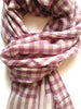 Pink Vichy check cashmere scarf