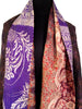 Purple Blue Burgundy Sari Vintage Scarf