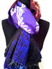 Purple Blue Burgundy Sari Vintage Scarf