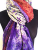 Purple/Red/Green Flower Sari Vintage Scarf