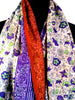 Purple/Red/Green Flower Sari Vintage Scarf