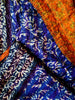 Blue  Orange Sari Vintage Scarf