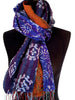 Blue  Orange Sari Vintage Scarf