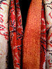 Red /Orange/Ofwhite/Blue  Sari Vintage Scarf
