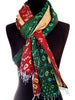 Green/red Sari Vintage Scarf on Benny&Ethan