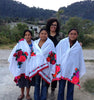 White cotton hand-embroidered shawl from Huixtan village- Mexico