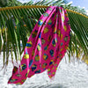 Pink Sarong with multicolor fish print from Maldive Islands