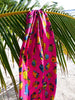 Pink Sarong with multicolor fish print from Maldive Islands
