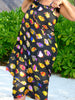 Black Sarong with multicolor fish print from Maldive Islands