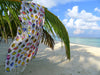 White Sarong with multicolor fish print from Maldive Islands