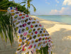 White Sarong with multicolor fish print from Maldive Islands