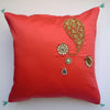 Red/Swarovski elements cushion