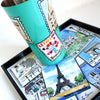 Paris postcards tea tray