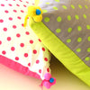 Pink or green Eiffel Tower print cushion