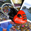 Love Forever Red heart combination padlock