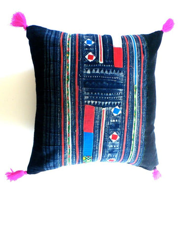Blue Vintage Patchwork Cushion