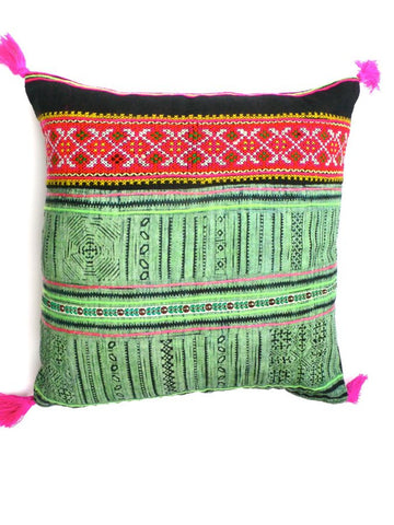 Green Vintage Patchwork Cushion