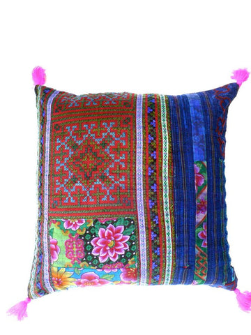 Blue indigo Vintage Patchwork Cushion