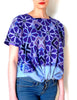 Purple cross stitch blouse top