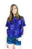 Purple cross stitch blouse top