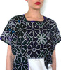 Black  and Green  cross-stitched blouses in the San Juan El Bosque style