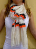 Red/Raspberry  and white striped handmade in Ethiopia scarf