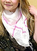 Pink and white square handmade Ethiopian scarf