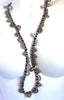 Purple and silver long pendant necklace