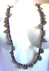 Purple and silver long pendant necklace