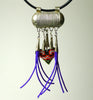 Ethiopian metal trinket necklace with embroidered heart