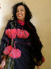 Black woolen Blanket/shawl &Pink pompom tassels