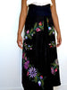 Black floral embroidered skirt from Zinacantan Mexico