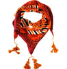 Orange Silk Scarf with Tassels