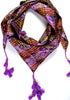 Purple/Pink Silk Scarf with Tassels