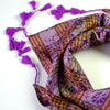 Purple/Pink Silk Scarf with Tassels