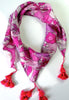 Pink silk scarf with Tassels