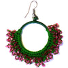 Pink and Green crochet earrings