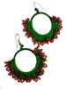 Pink and Green crochet earrings