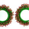 Pink and Green crochet earrings