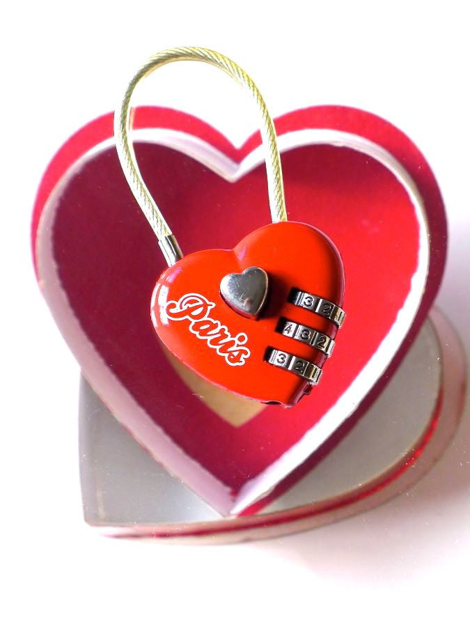 Love Forever Red heart combination padlock